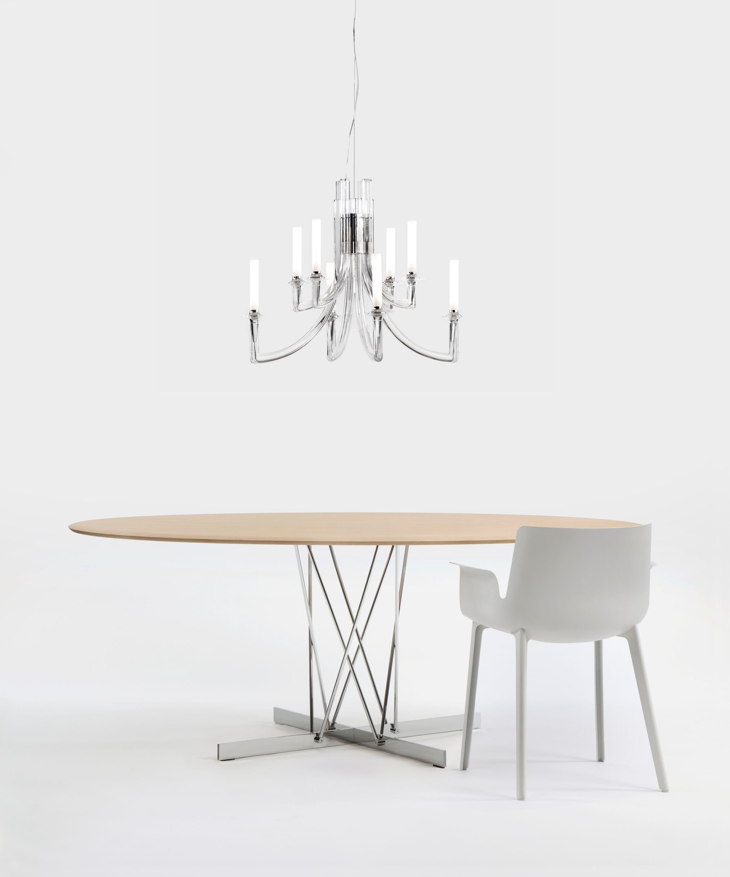 Овальный стол из стали и дерева со спицевым основанием Kartell VISCOUNT OF WOOD ARCH-00132013 - Вид №4