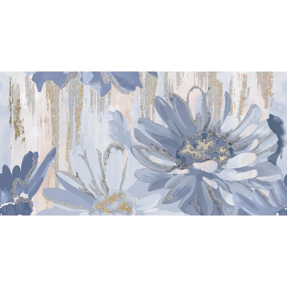 Декор настенный Нефрит-Керамика Артис Цветы 1 50x25 см матовый цвет голубой синий STLM-2123124