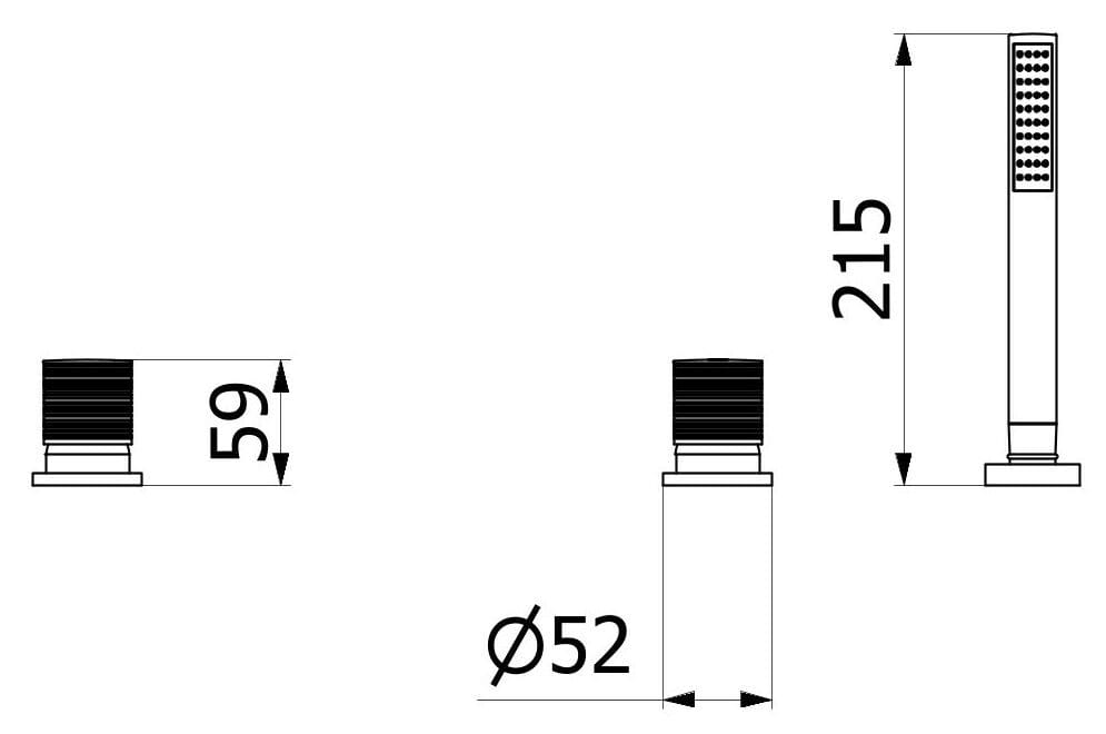 Смеситель для ванны с 3 отверстиями и переключателем IB винил ARCH-00045180 - Вид №11