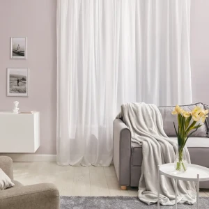 Тюль на ленте «Лён», 400x300 см, цвет белый