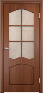 93821856 Дверь межкомнатная Лидия остекленная ПВХ-плёнка цвет итальянский орех 200 x 60 см STLM-0576991 VERDA
