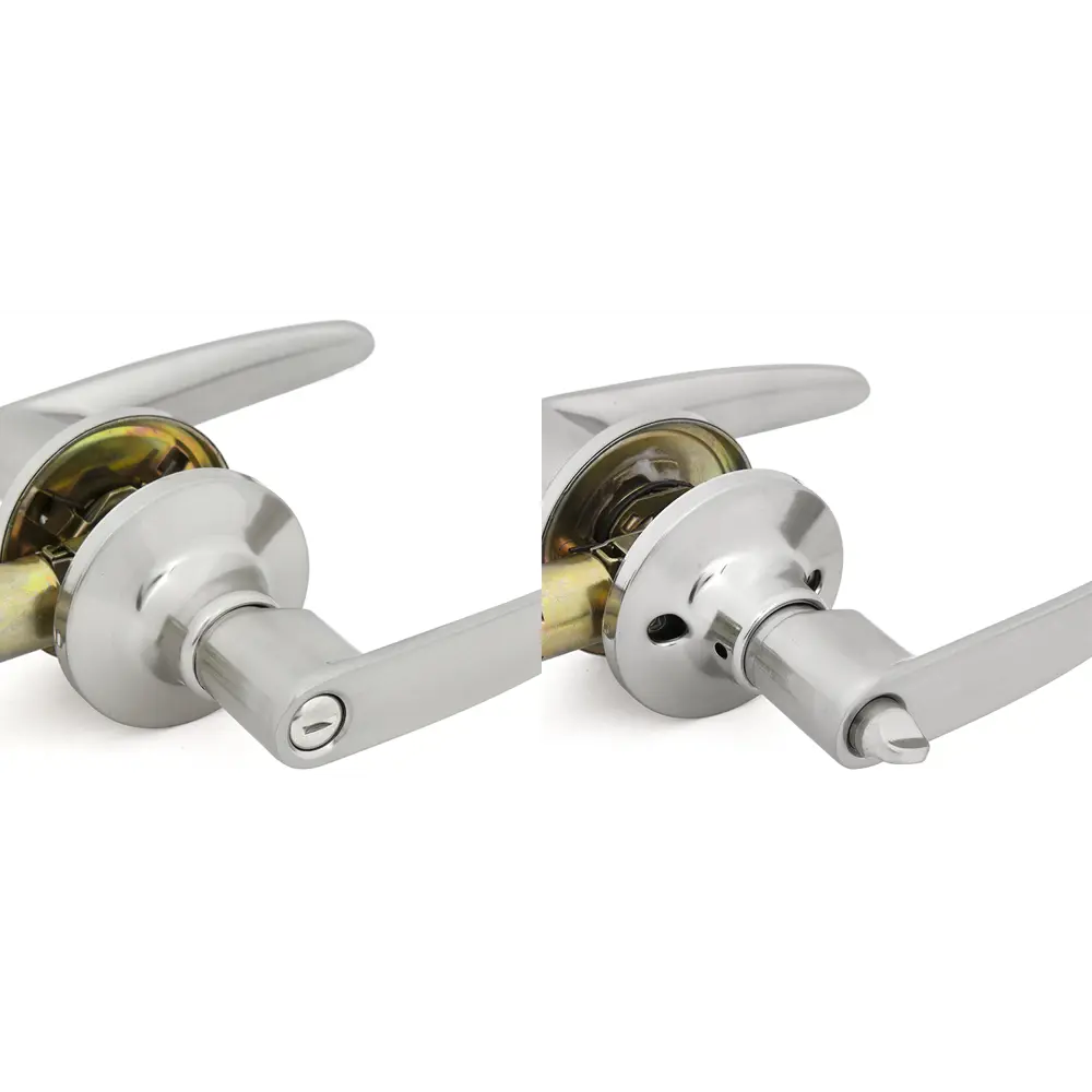 Ручка-защёлка 3502 SN BK, с фиксатором, цвет никель ФАБРИКА ЗАМКОВ STLM-2128292 - Вид №2