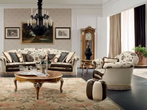 Modenese Gastone Мягкое кресло из ткани в стиле барокко с подлокотниками Bella vita
