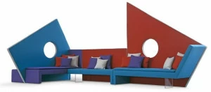 Adrenalina Модульный модульный диван в современном стиле из ткани с высокой спинкой Micromega