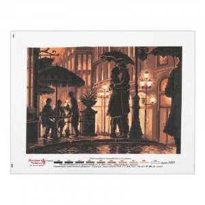 1685 Канва/ткань с рисунком Рисунок на канве 33 см х 45 см "Ночное кафе" Матренин посад