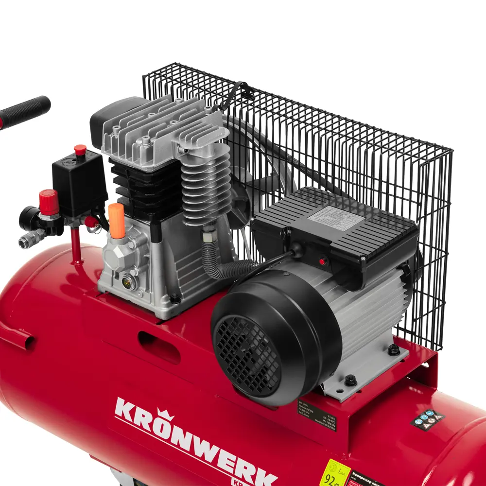Компрессор сетевой ременной масляный Kronwerk 58106, 100 л 380 л/мин STLM-2196351 - Вид №11