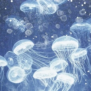 Арт-панель на холсте Alex Turco Underwater Blue Poison Light