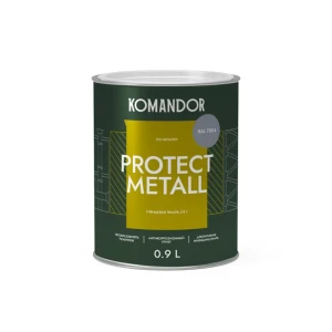 91979314 Грунт-эмаль по ржавчине 3 в 1 Protect Metall Komandor глянцевая цвет серая RAL 7004 0.9 л STLM-1522321