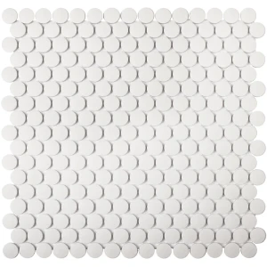 91535534 Декоративная мозаика Starmosaic Penny round white antislip 1237226 31.5x30.9см цвет Белый STLM-1362168