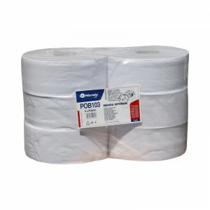POB103 Туалетная бумага ОПТИМУМ, белая, диаметр 23 см, длина 210 м, двухслойная, в упаковке 6 шт. Merida