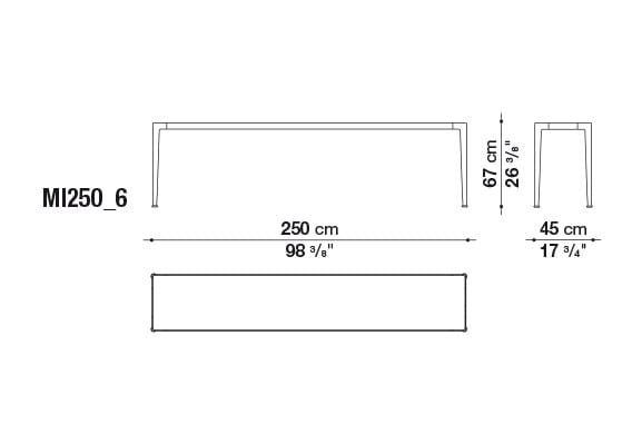 Алюминиевая и деревянная Садовая прямоугольная консоль B&B Italia Outdoor мирт ARCH-00078701 - Вид №6