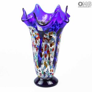 603 ORIGINALMURANOGLASS Синяя ваза Герань - муранское стекло OMG 15 см