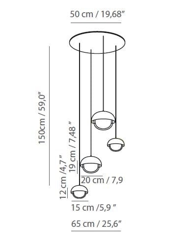 Подвесной светильник из металла и боросиликатного стекла Tooy ARCH-00093140 - Вид №4