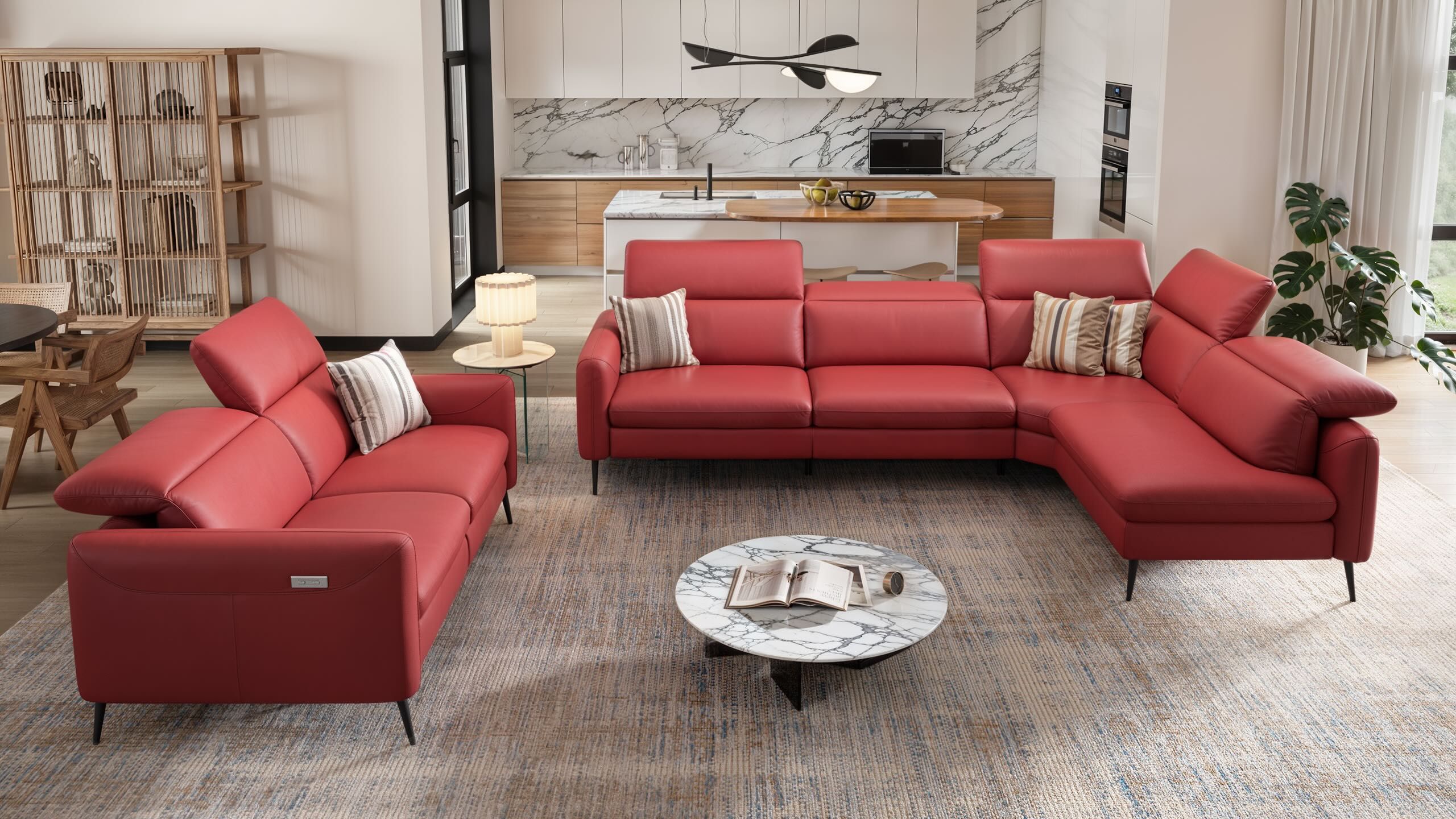 3-местный кожаный диван Sofanella Мессина ARCH-00052908 - Вид №4