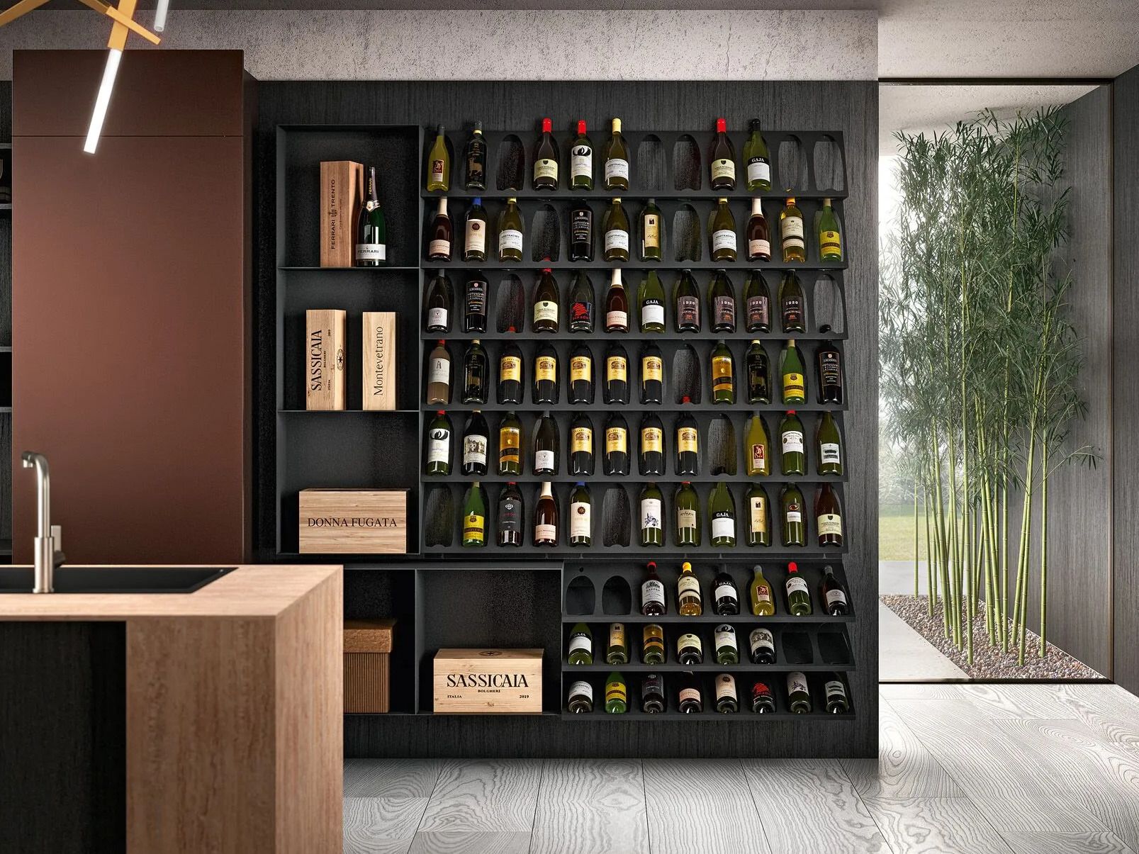 Металлическая настенная винная стойка Canel Fucina Design TECA ARCH-00023557