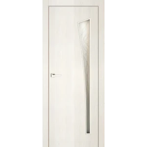 Дверь межкомнатная остекленная финиш-бумага ламинация цвет тернер белый Белеза 90x200 см
