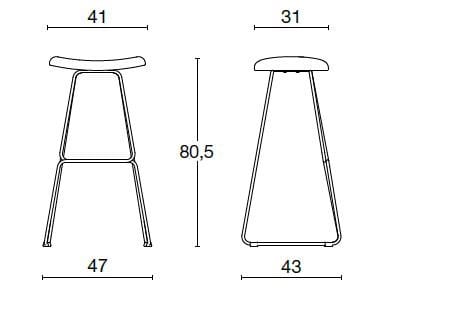 Стальной табурет с мягким сиденьем Diemme CHAT ARCH-00065753 - Вид №8