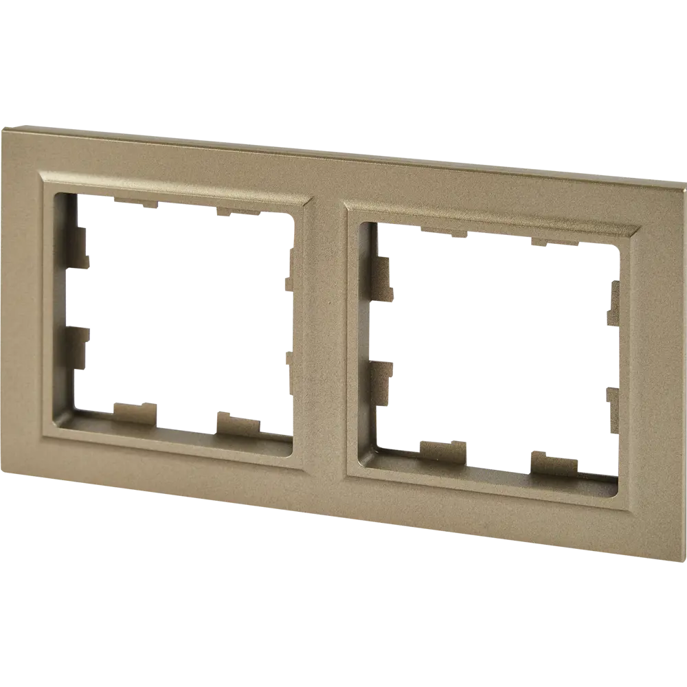 Рамка для розеток и выключателей IEK Brite 2 поста пластик цвет шампань STLM-2068666 - Вид №2