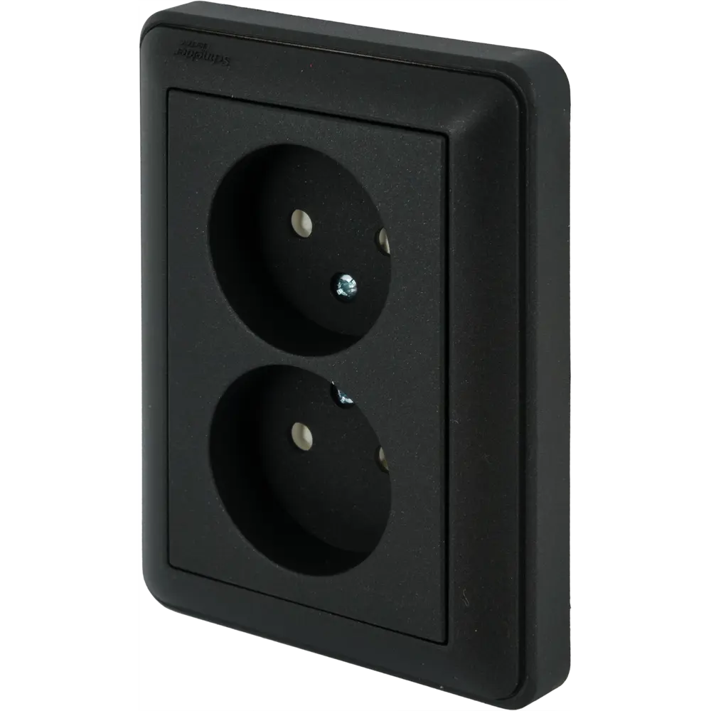 Розетка Schneider Electric W59, 2 разъема, защитные шторки, цвет черный бархат STLM-2186800 - Вид №1