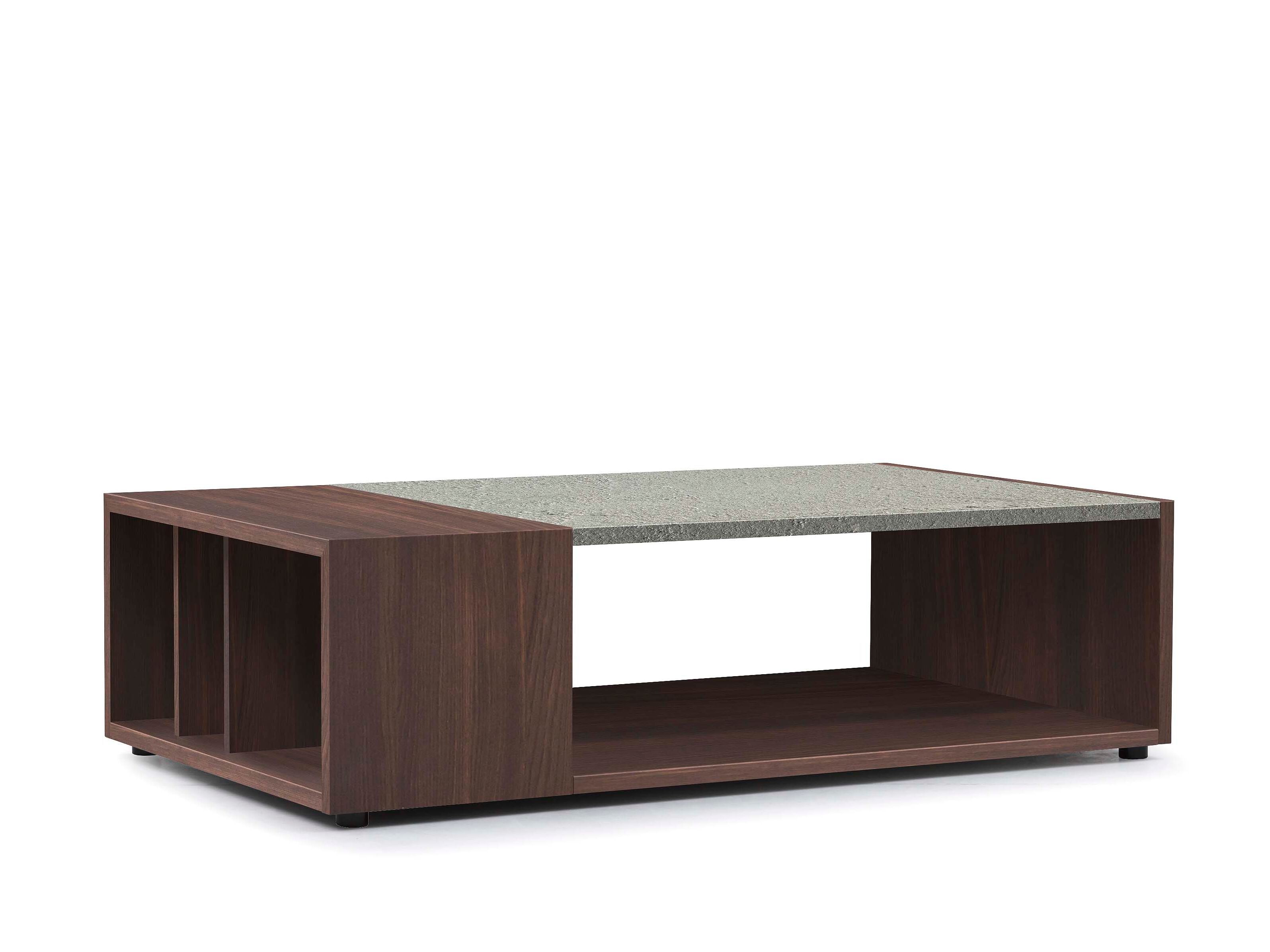 Деревянный прямоугольный журнальный столик с отсеком для хранения Alf DaFrè NORMAN ARCH-00064027