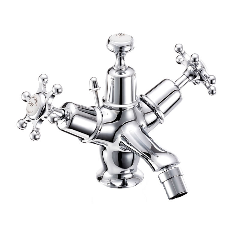 Burlington Смеситель для биде Birkenhead с выдвижным сливом с черным акцентом BI13 BLA 