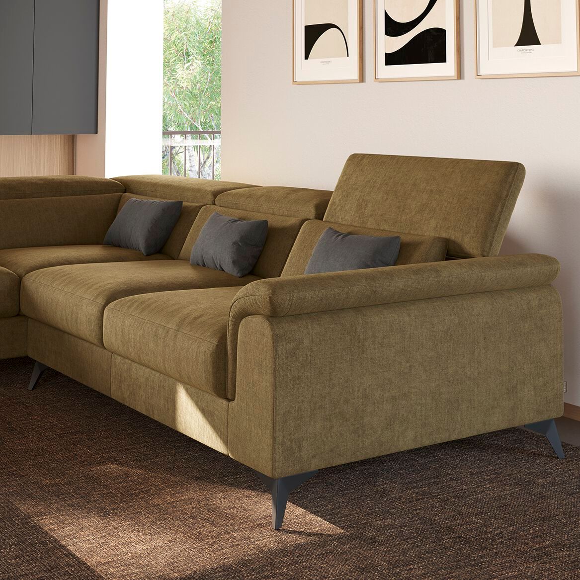 Модульный тканевый диван с подголовником Febal Casa Must ARCH-00014859 - Вид №4