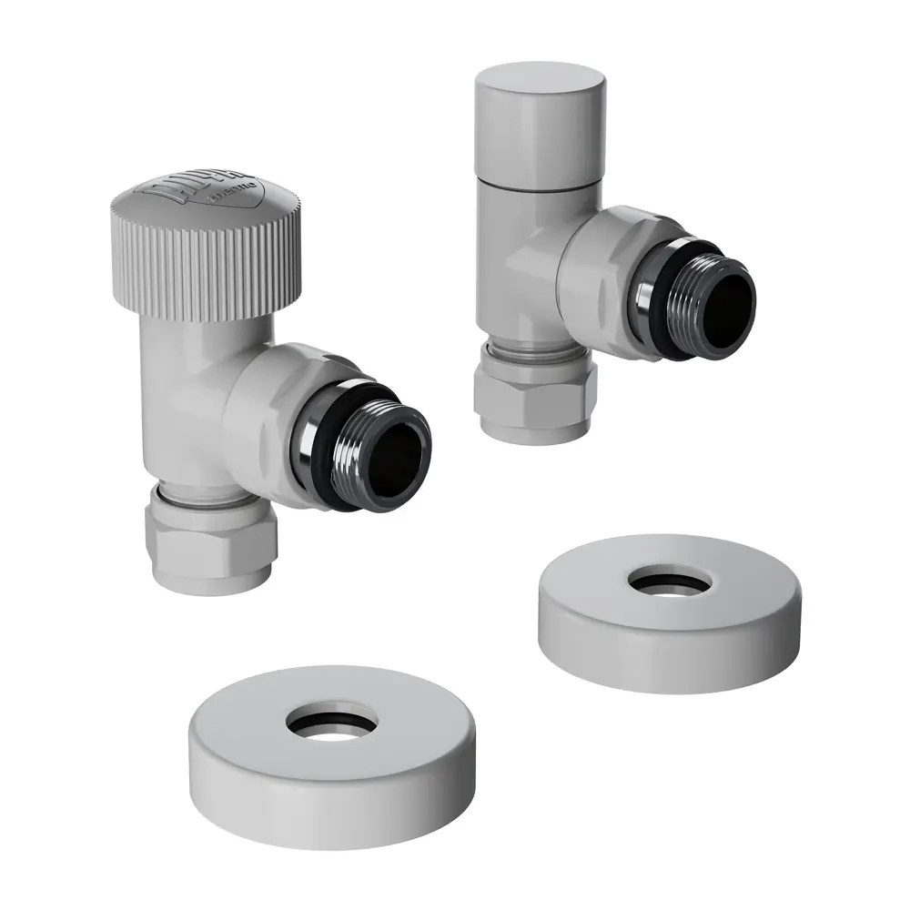 Термостатический комплект для радиатора угловой Royal Thermo Design Pro 1/2" латунь цвет белый STLM-2030624