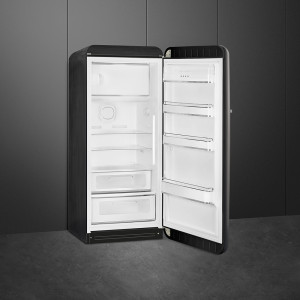 FAB28RDBLV5 Холодильник / отдельностоящий однодверный холодильник, стиль 50-х годов, 60 см, черный вельвет, петли справа SMEG