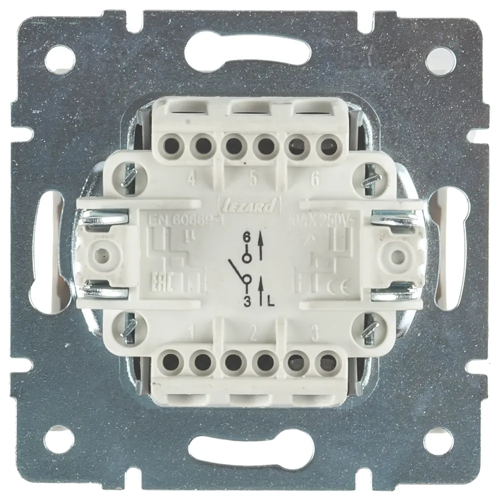 Выключатель встраиваемый Lezard Rain 1 клавиша, цвет бежевый STLM-2147911 - Вид №3