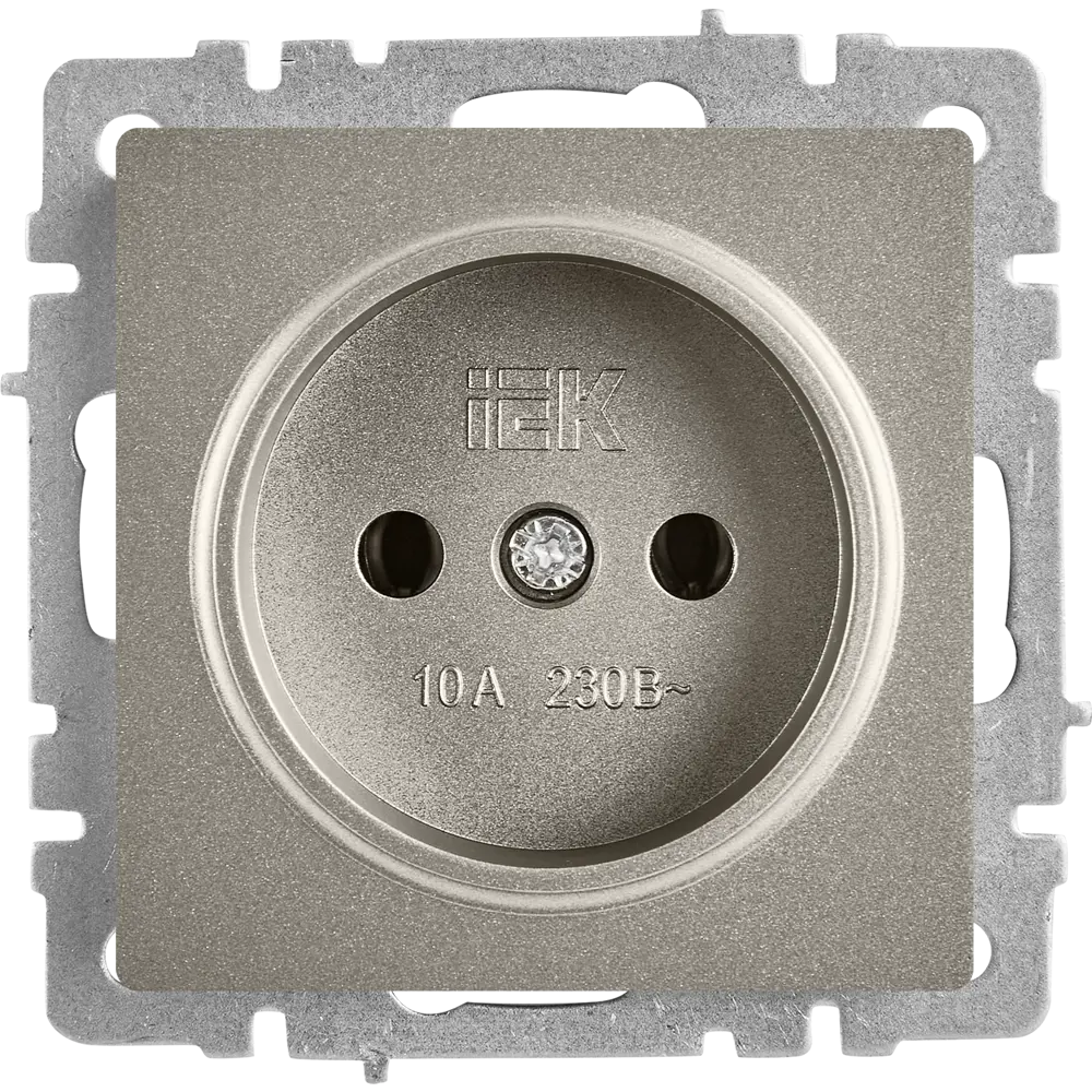 Розетка IEK Brite стальная для скрытого монтажа без заземления 87761614 STLM-1107118
