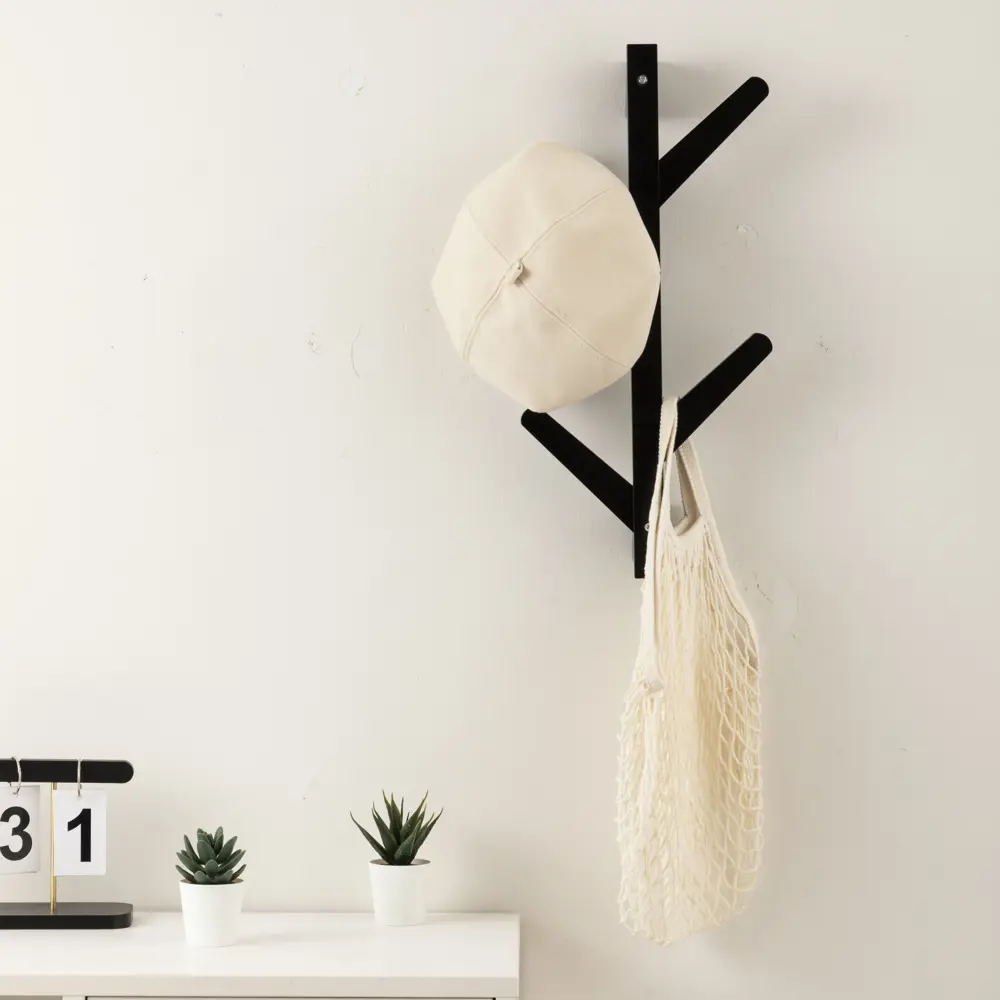 Wooden tree wall hook pine black 89453476 STLM-2190137 KONSENSA 