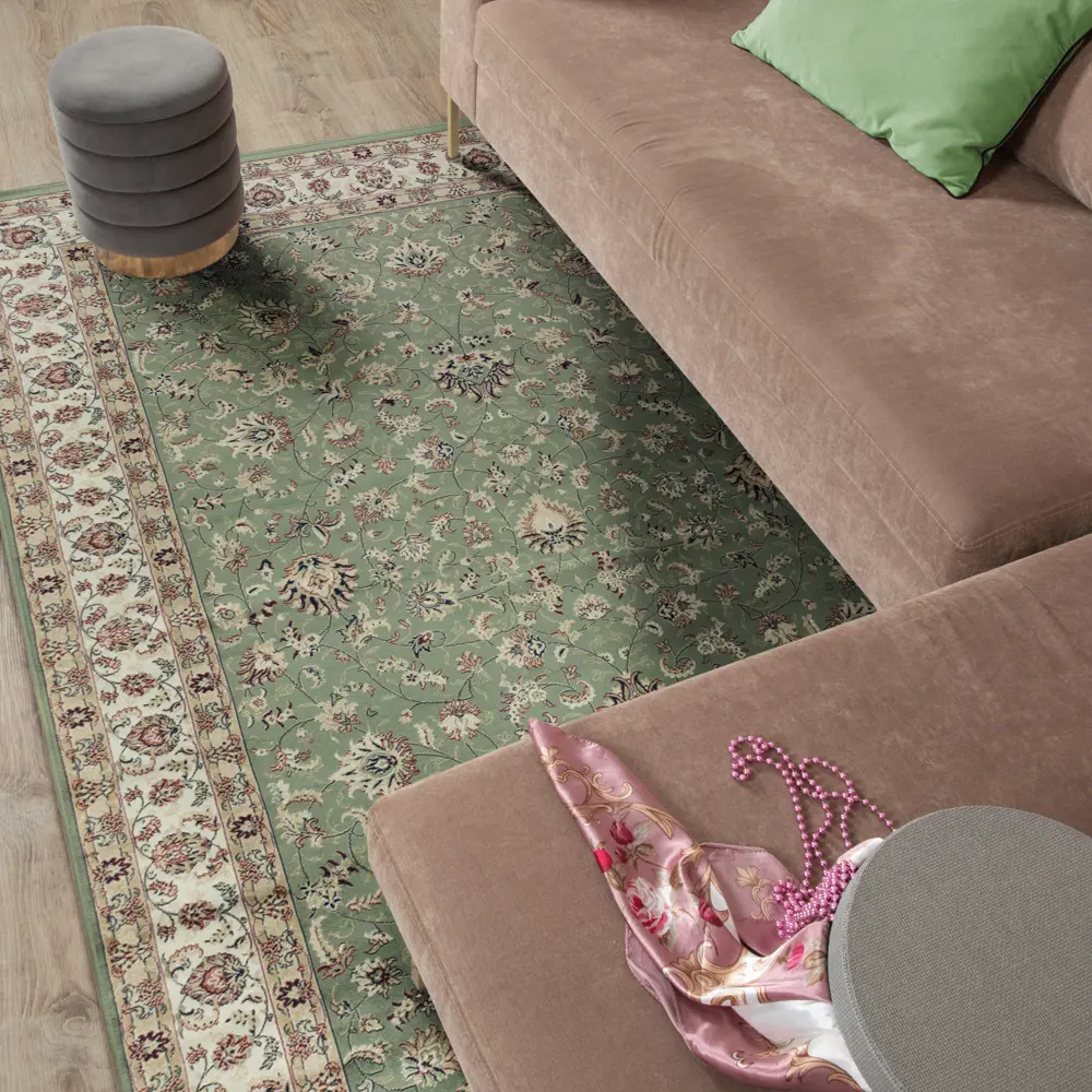 DEVOS-CABY Ковер Isphahan с вискозным ворсом 160×230 см в изумрудном оттенке 89375837 STLM-1397097