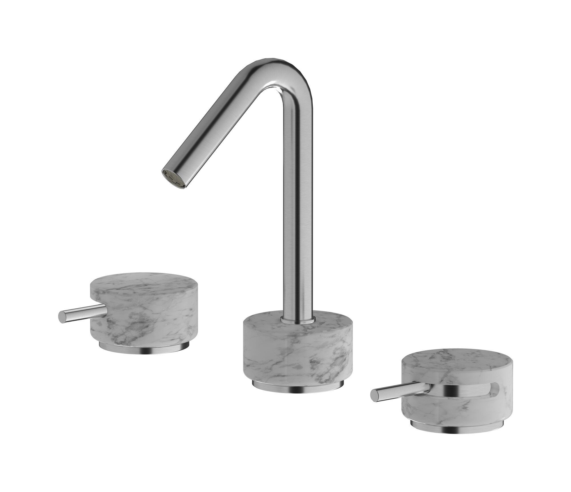 Смеситель для раковины с 3 отверстиями для мраморной столешницы с автоматическим сливом IB мрамор + мрамор Elle ARCH-00040657 - Вид №16