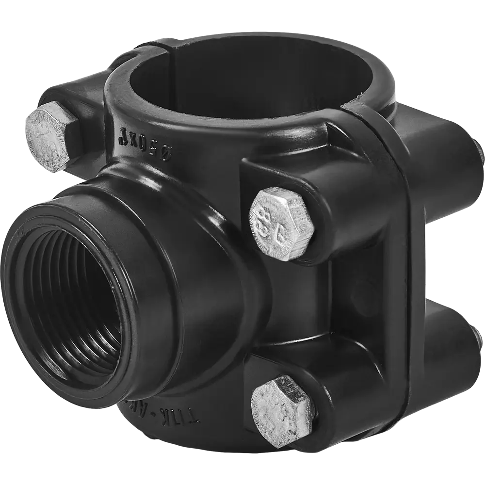 Седелка Политэк для врезки в полиэтиленовые трубы 50 мм с резьбой 1" 82382683 STLM-0805760