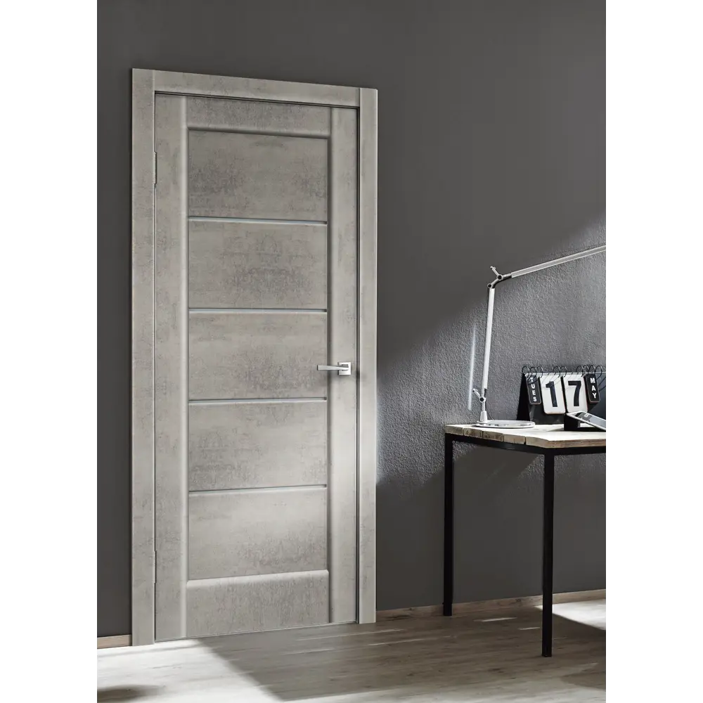 Комплект двери Сохо со стеклом 90x200 см ПВХ цвет лофт светлый без доборов VELLDORIS STLM-2202857 - Вид №3