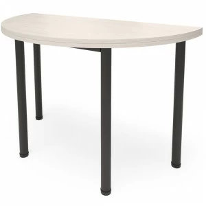 Обеденный стол раздвижной круглый белый с черными ножками 50-100 см "Далис" MILLWOOD RAW 134452 Белый;черный