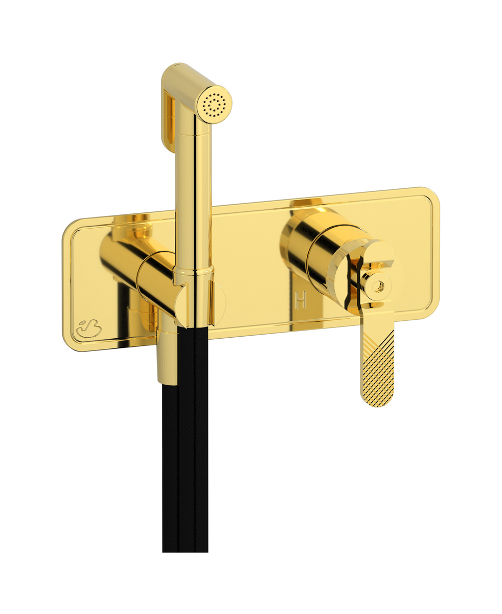 Внешние части гигенического душа со смесителем. WE ARE IB b2706oo Gold Bold