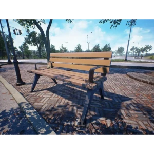 Скамейка Punto design Aria 150х70х82.5 см сталь/дерево коричневый/черный