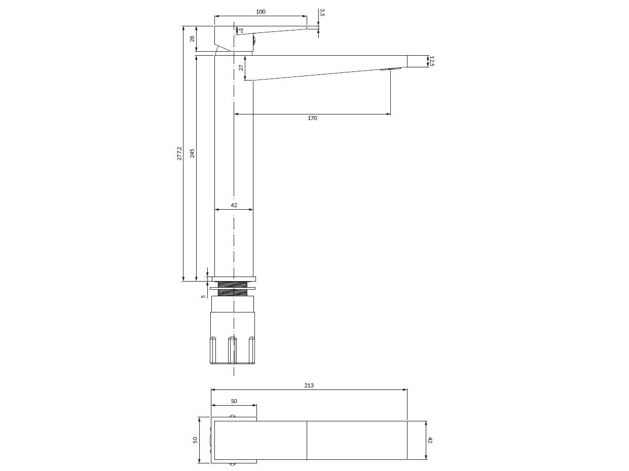 Смеситель для раковины с высоким верхом OMNIRES Fresh ARCH-00065152 - Вид №2
