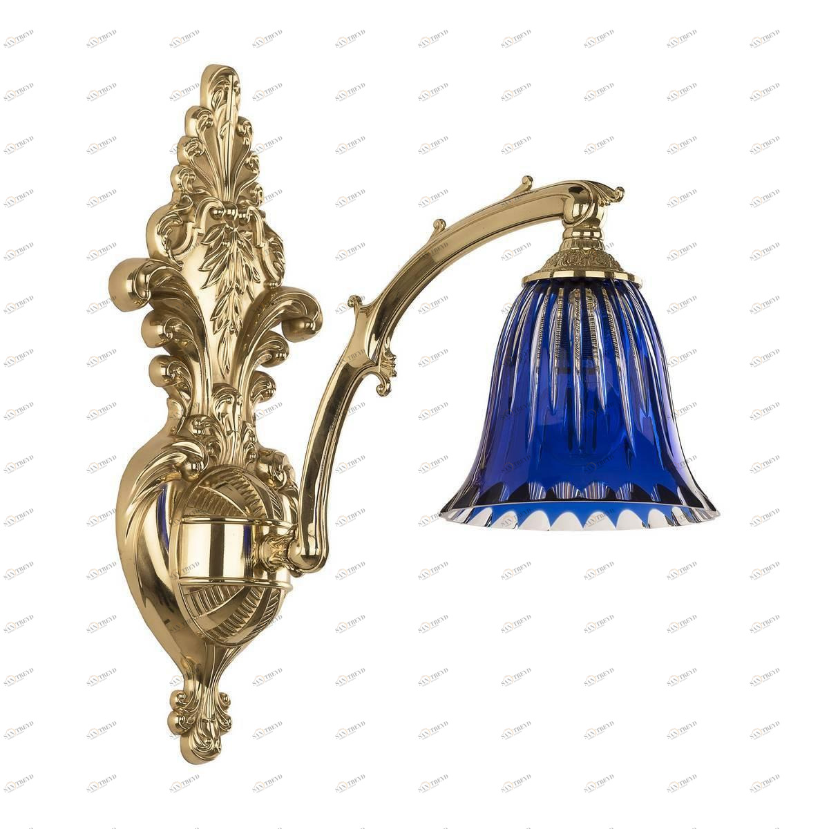 Бра настенное синее Bohemia Ivele Clear-Blue 7211B15P/1/210 BOHEMIA IVELE ПОД СТАРИНУ 00-3888864 Синий 