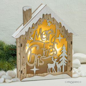 NW801 Деревянный домик со светодиодом Dekoraniaevents Navidad