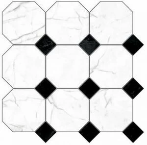 Декор гидрорезка Black & White K-61/LR/d02-cut Black 60x60