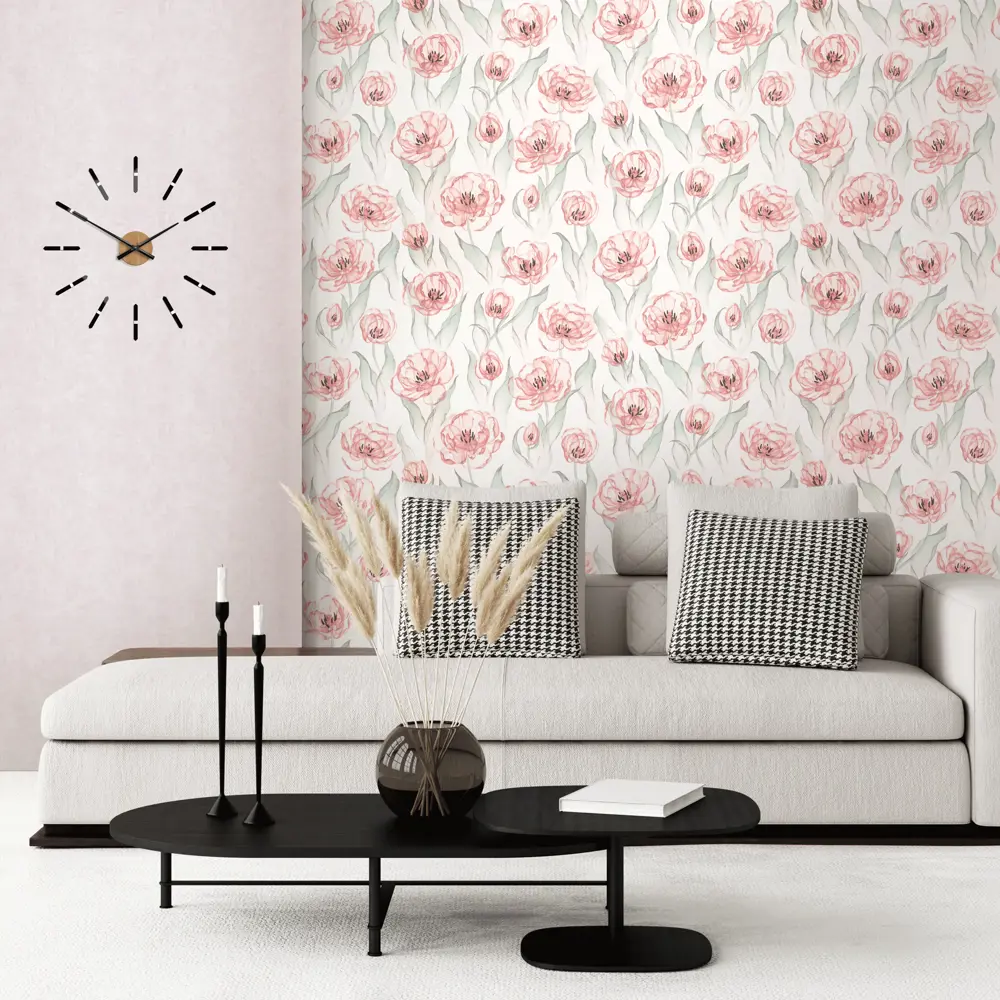 Обои флизелиновые Артекс Тюльпан бежево-розовые 1.06 м 10533-01 STLM-2052221 - Вид №2