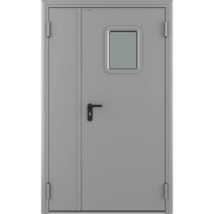 Дверь противопожарная EI60 остекленная 135x205 см правая RAL7035