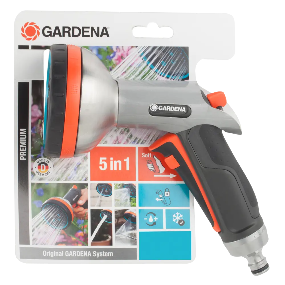 Пистолет-распылитель для полива Gardena Premium 5 режимов STLM-2016327 - Вид №10