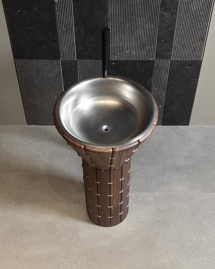 Отдельно стоящая раковина из нержавеющей стали и дерева Antoniolupi TETI ARCH-00083908 - Вид №2