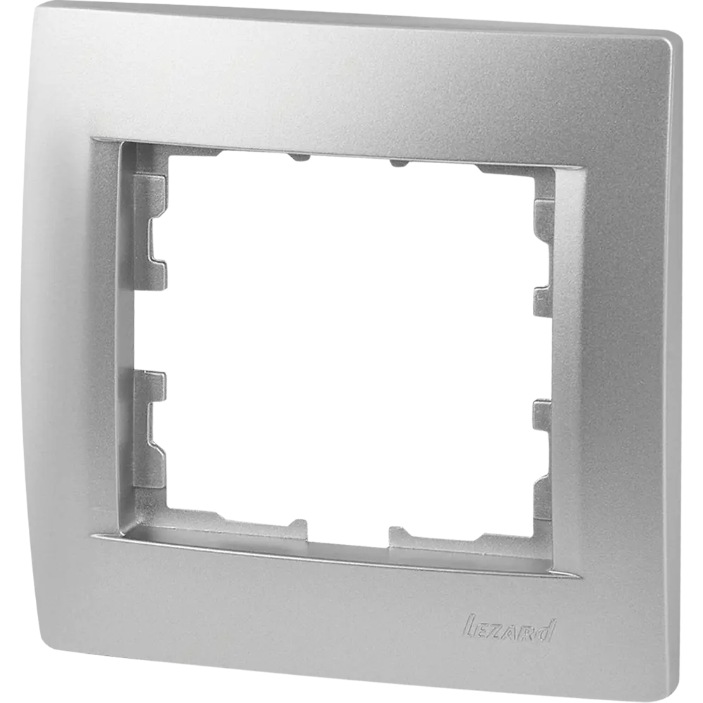 Рамка для розеток и выключателей Lezard Karina 1 пост горизонтальная цвет матовый серый STLM-2066712 - Вид №1