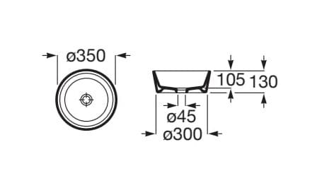 Круглая керамическая столешница для рук Roca Optica ARCH-00054271 - Вид №4