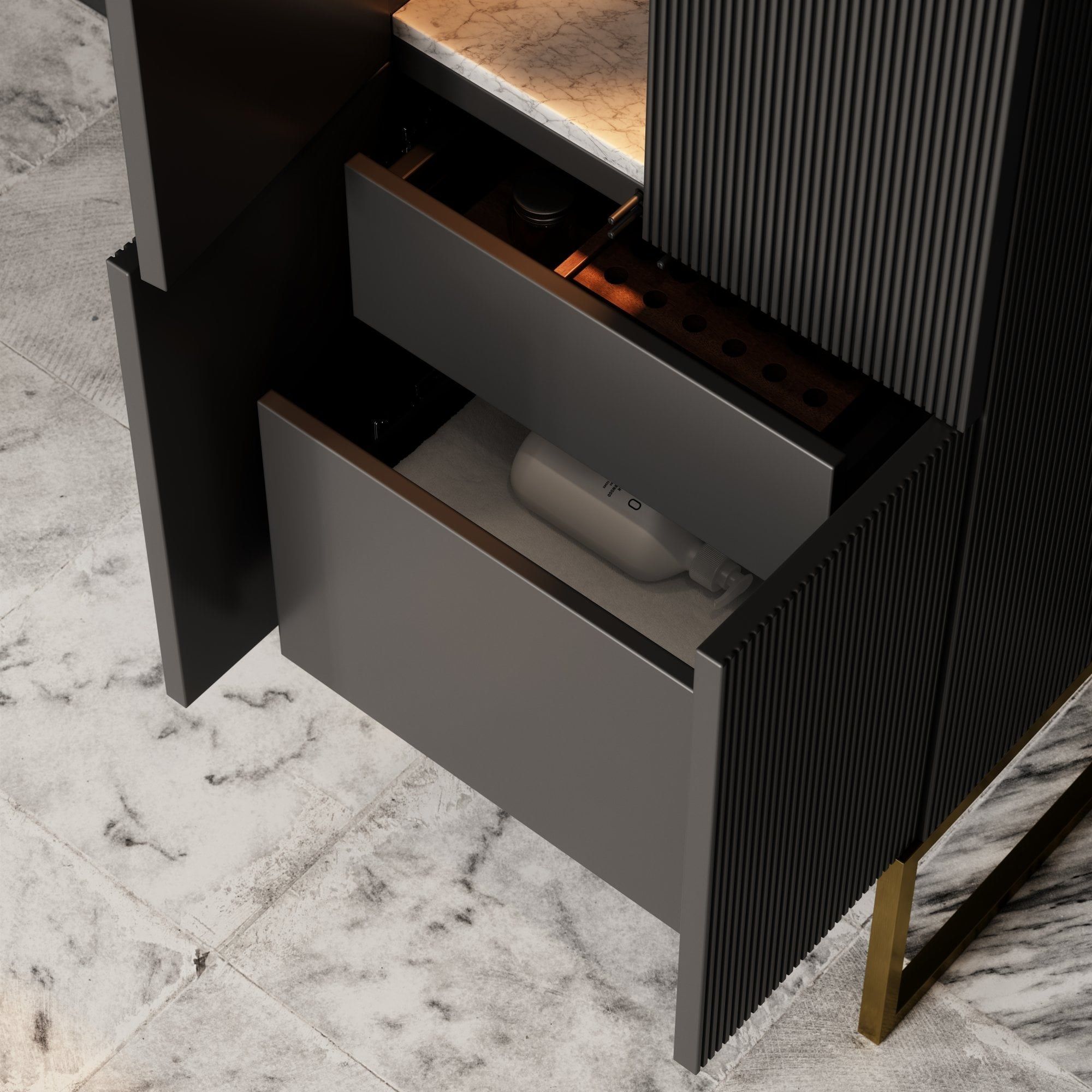 Деревянный напольный шкаф для ванной комнаты с дверцами LUSSO Couture ARCH-00089222 - Вид №9