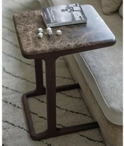 Porada Квадратный деревянный журнальный столик и мраморная столешница Iron